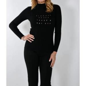 NEW FRANK LYMAN knit top 233817u in black/gold